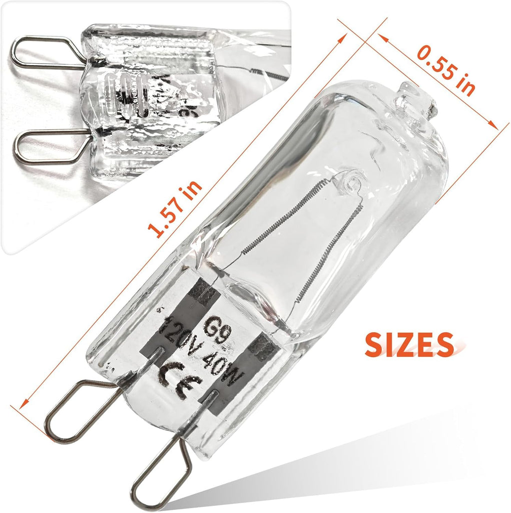 Range Hood Bulb for Whirlpool Range Oven & Hood - G9 Halogen Bulb 120V 40W for AP6023129 PS8260198