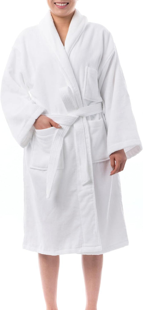 Blair Womens Cotton Terry Cloth Bathrobe Shawl Collar Velour Spa Robe