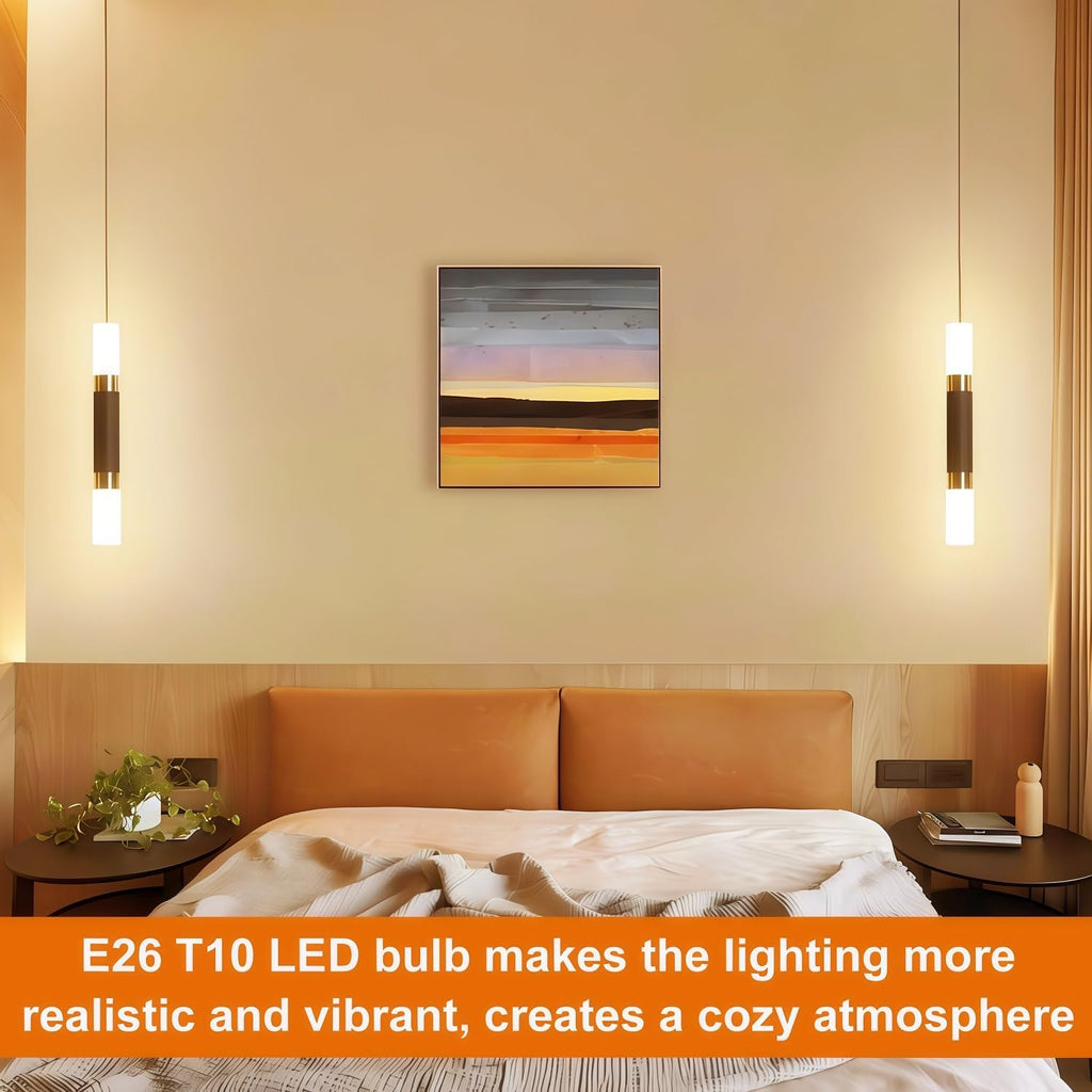 7.3 Inch LED T10 Tubular Edison Bulb 2700K 6W Dimmable E26 Base