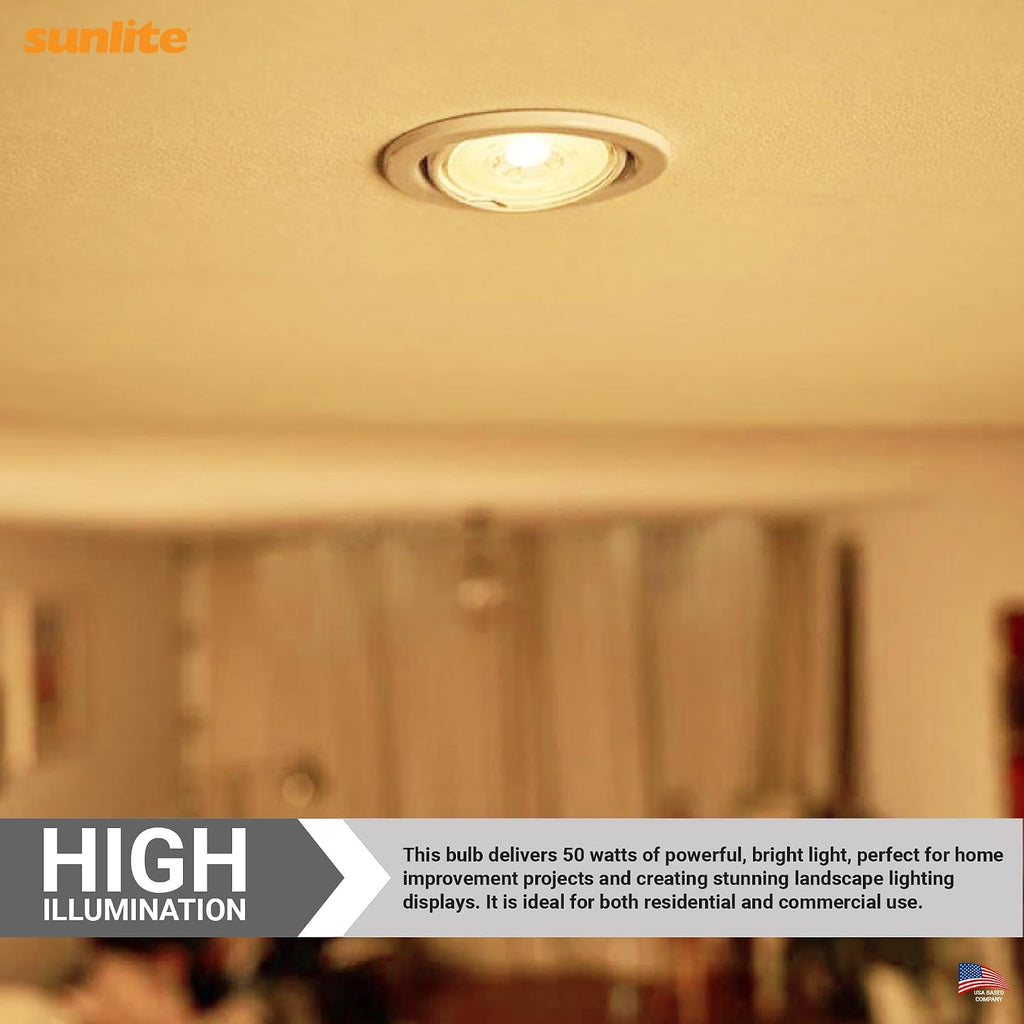 MR16 EFM Clear Reflector Light Bulb, 50 Watts, 8V, 2-Pin GX6.35 Base, 99 CRI, 6.25A, 3300K Warm White, Ideal