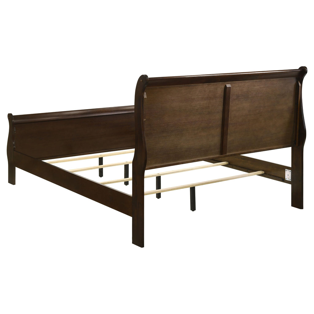 Louis Philippe Eastern Sleigh Bed, Cappuccino 202411KE