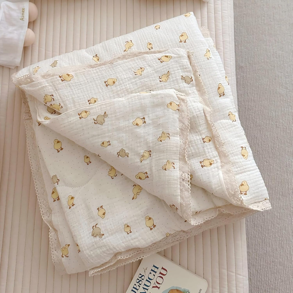 Baby Toddler Muslin Blanket| Crib Baby Quilts| Cot Comforter| Nursery Bed Throw Blanket| Toddler Quilt Blanket | Soft
