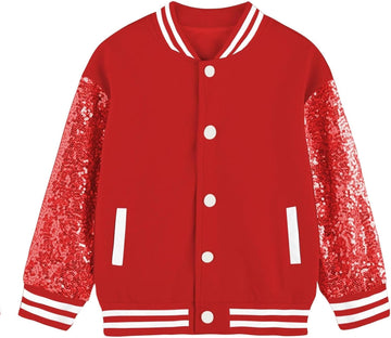 Kids Varsity Baseball Bomber Jacket Uniform Unisex Boys Girls