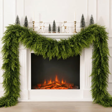 9 FT Christmas Cedar Garland, Real Touch Greenery