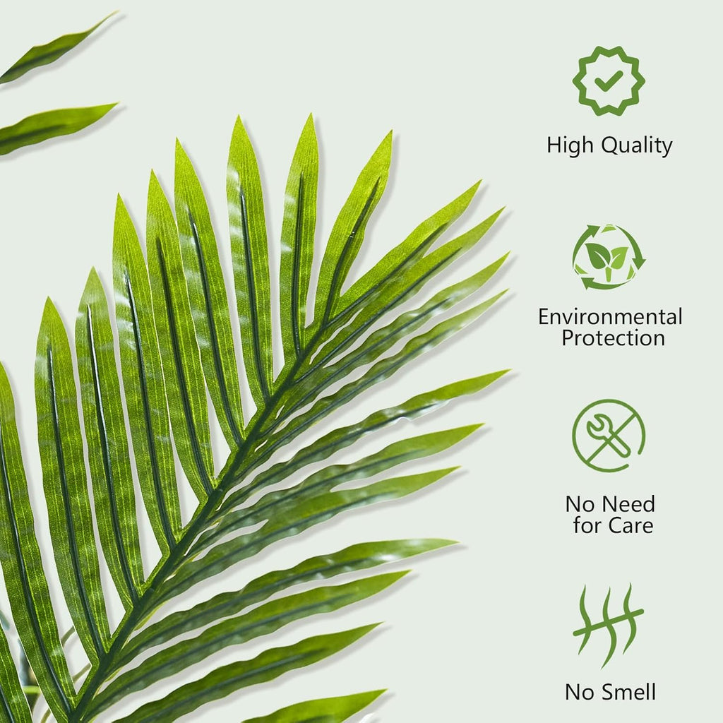 Artificial Palm Tree 6FT, Realistic Tropical Faux Plants Indoor - Set of 2