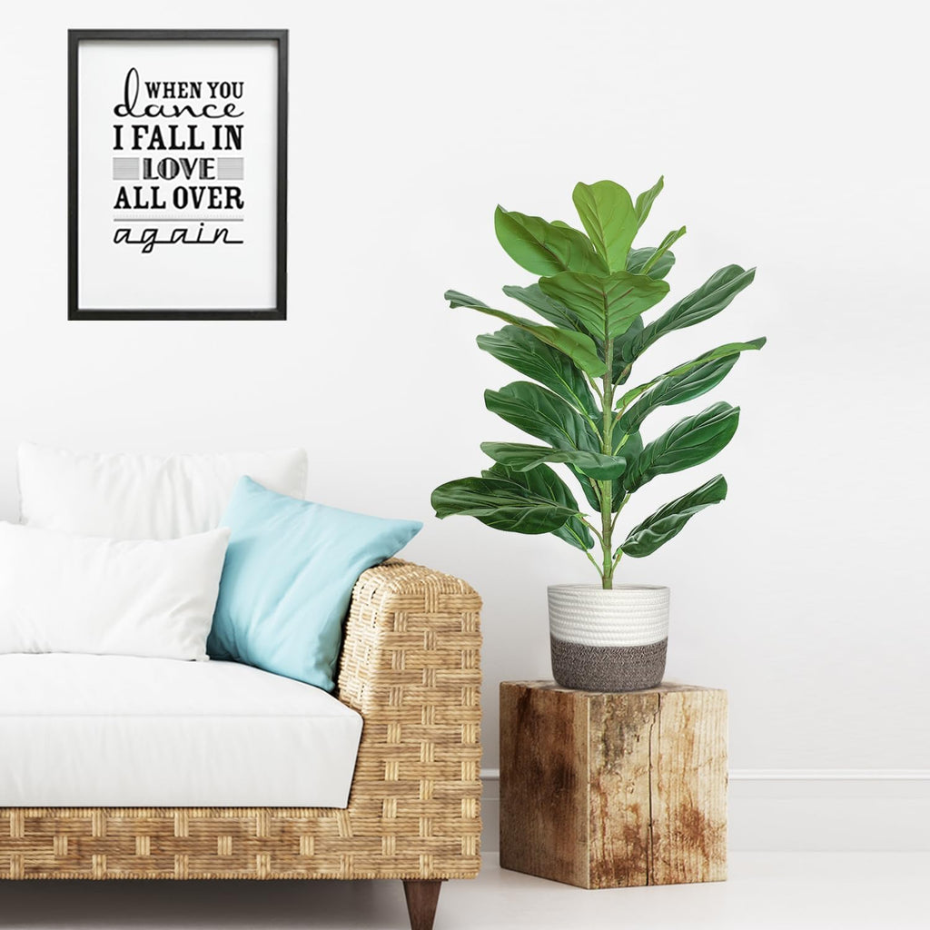 30" Little Artificial Fiddle Leaf Fig Tree/Faux Ficus Lyrata Decoration