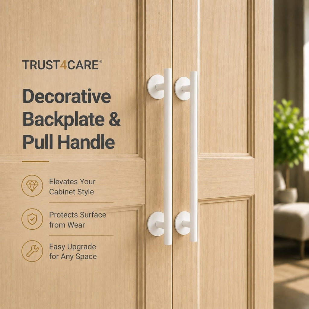 2.3" White Backplates of Bifold Closet Door Cabinet Knob