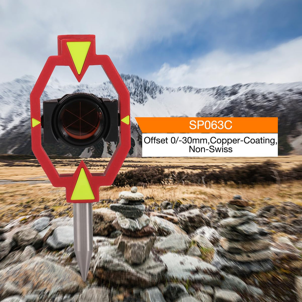 Mini Prism with 4 Poles, Survey Mini Prism for Total Station Surveying Prism Constant 0 - 30 mm offset