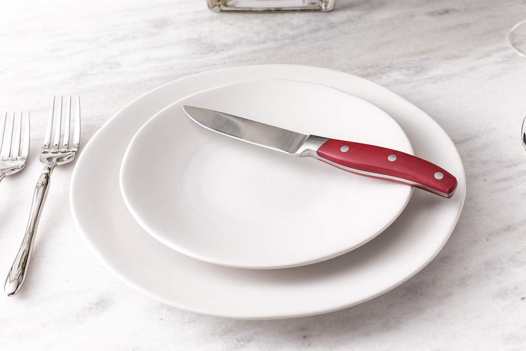 Vitraluxe Dinnerware Heirloom Matte Finish Salad Plate 8-Inch, Linen, Set of 4 - STN.8000.4.02