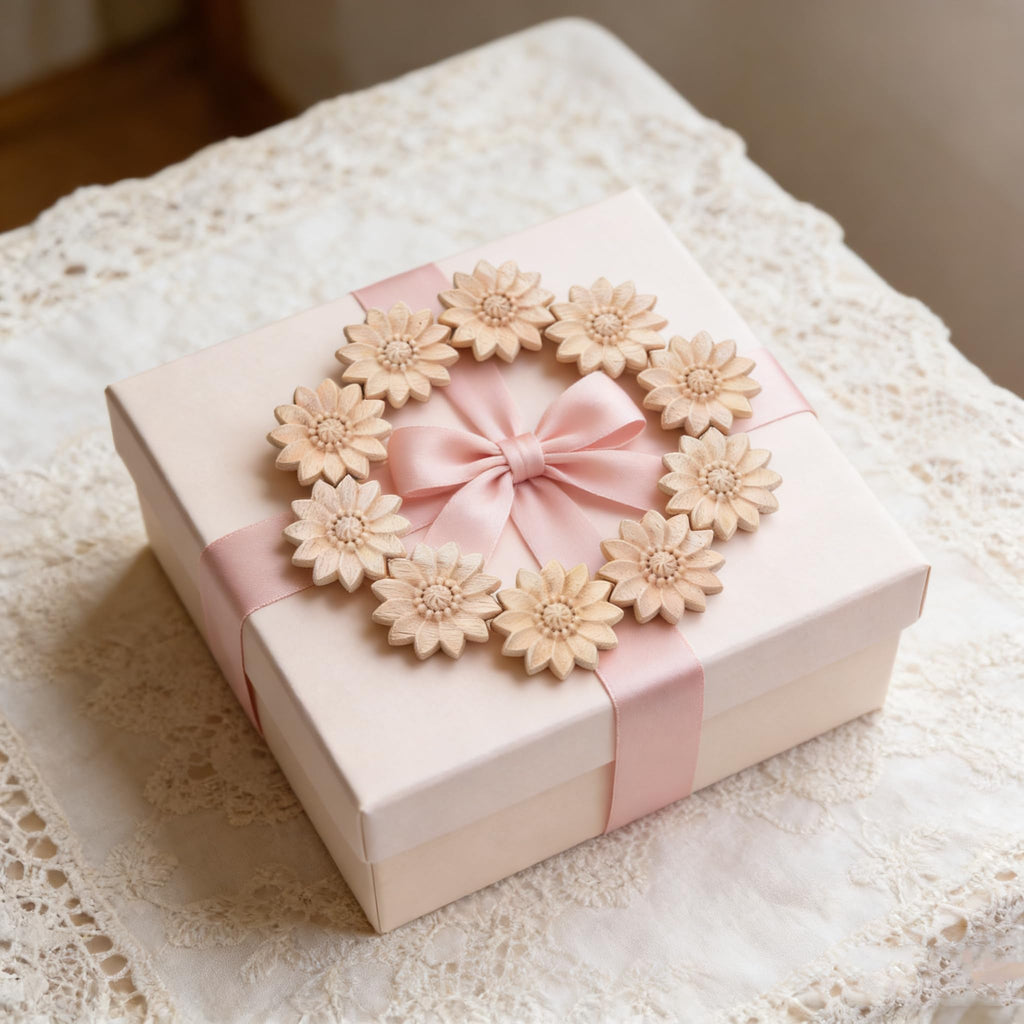 10-Pack Wood Rosettes Little Flowers Onlay Appliques (Dia-5cm/2), Unpainted Round Wood Appliques Decorative Carving