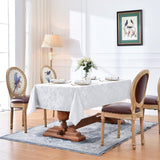 Jacquard Rectangle Tablecloth - Waterproof Damask Floral Pattern Decorative Table Cloths Heavy Weigh