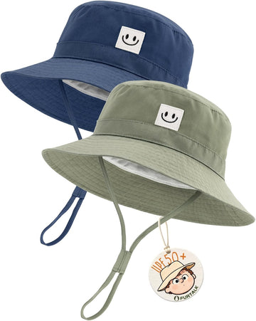 Baby Sun Hat Toddler Bucket Hat Beach Smile Face UPF 50+