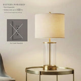 O’Bright Luma - Battery Powered Table Lamp, Cordless Glass Bedside Lamp with Rechargeable 10,000mAh Battery