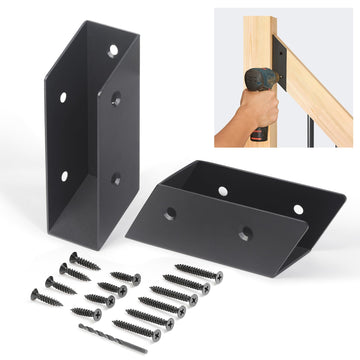 8 Pair(16pack) 35° Stair Stainless Steels Deck Railing Bracket Connectors, for 2x4 (Actually 1 1⁄2" x 3 1⁄2") Wood