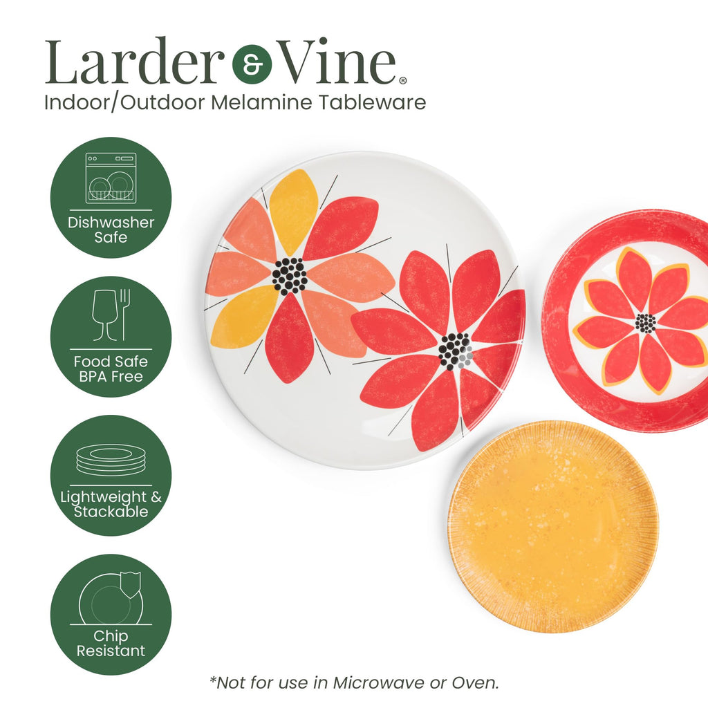 12-Piece Melamine Dinnerware Set: Durable, Lightweight, Break-Resistant Plates & Bowls - Stylish, Non-Toxic