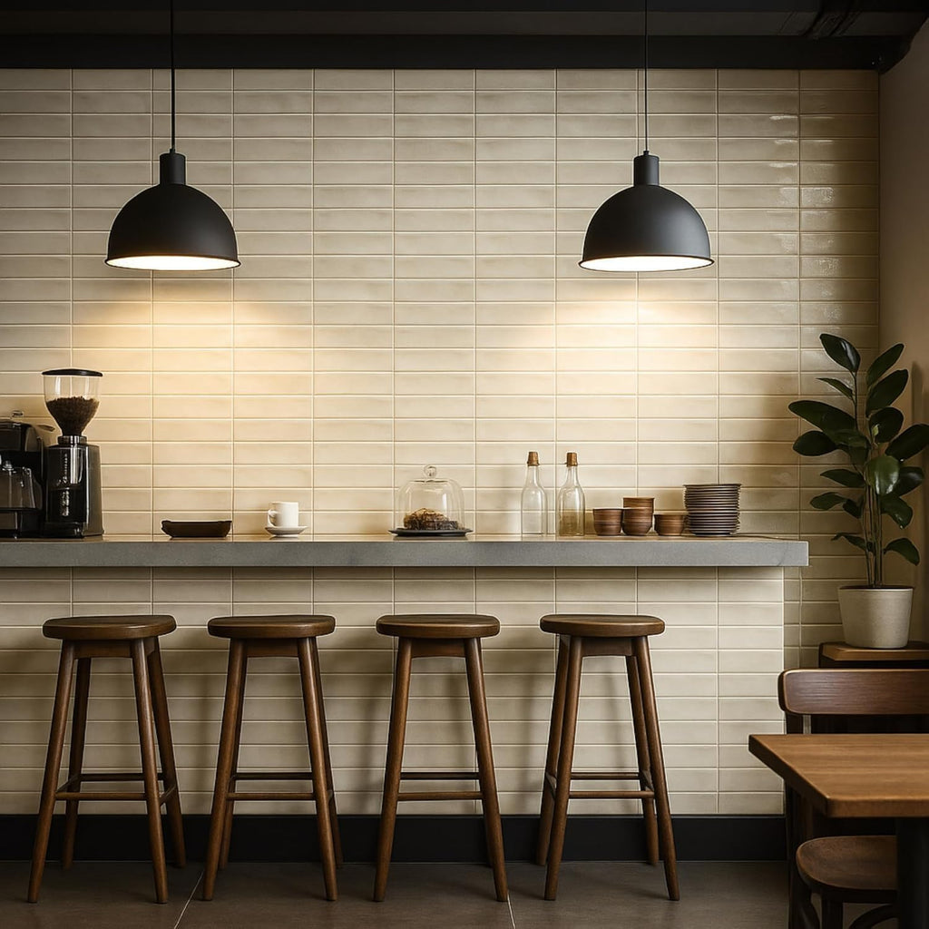 Soft Ivory Glossy Porcelain Subway Tile-2"x8" Wall and Floor, Backsplash, Shower,Fireplace Accent-for Restaurant