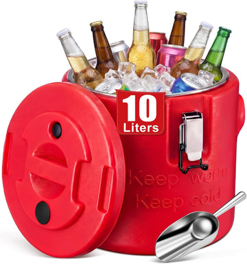 10l Large Insulated Ice Bucket with Lid and Scoop, Double-wall