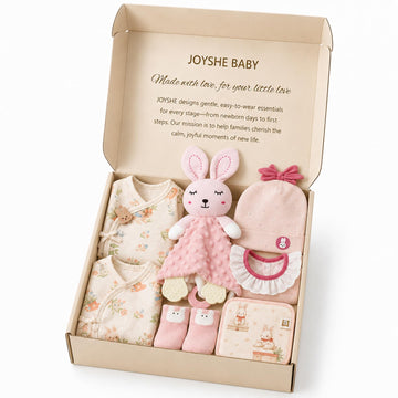 Newborn Baby Girl Gift Set, 8-Piece Layette Gift Box