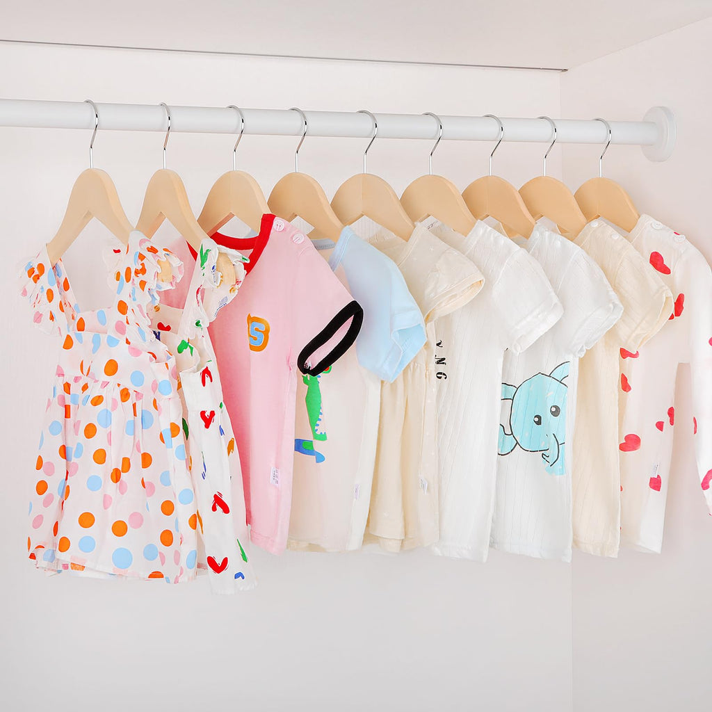 Unfinished/Natural Kids Children Baby Wood Wooden Clothes Dress Shirt Hangers with No Painting - 360°Stronger