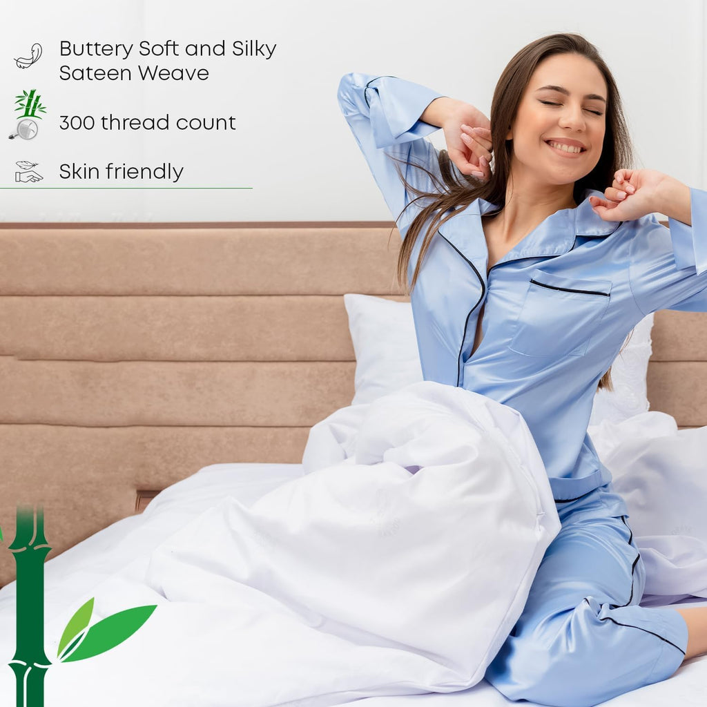 Short Queen Sheet Set, RV Camper Bedding - 4 Piece 100% Rayon Derived from Bamboo Silk Bed Sheets, Checks Design