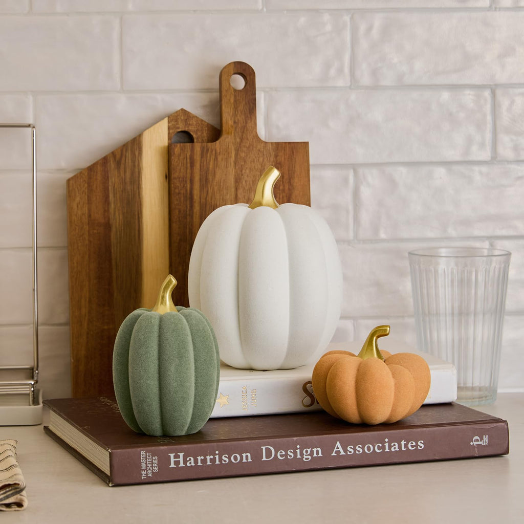 Fall Pumpkin Decor, Faux Artificial Pumpkin Table