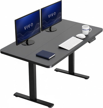 Black 43 x 24 in Standing Desk, DESK-1B4B | Electric, Holds 220 lbs, Sit Stand, Height Adjustable, Home Office