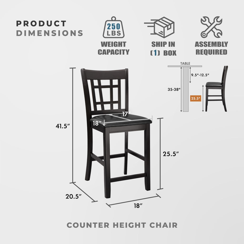 Meyer 5 Piece Counter Height Dining Table Set, Extendable Counter Height Dining Room Set for 4, Including 1 Round