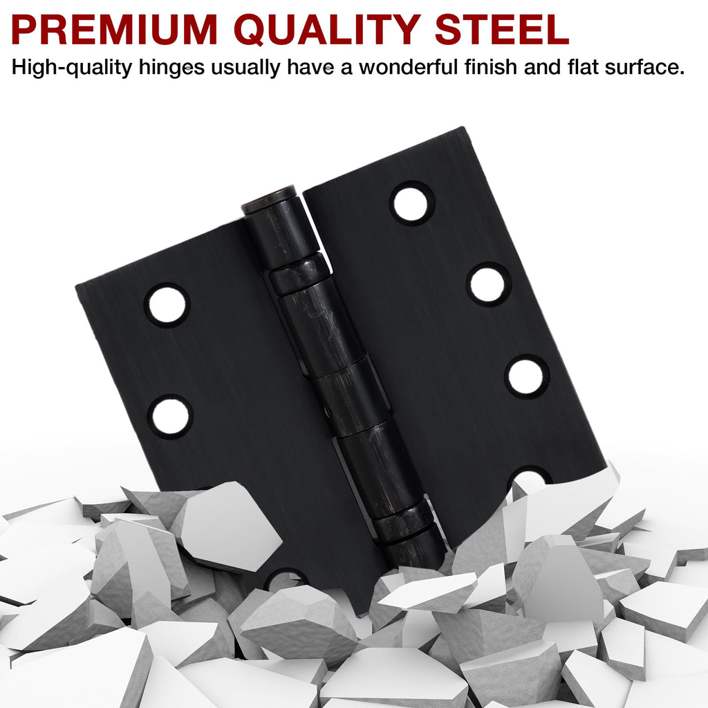 Heavy Duty Door Hinges Oil Rubbed Bronze 4.5 Inch Square 2 Pack