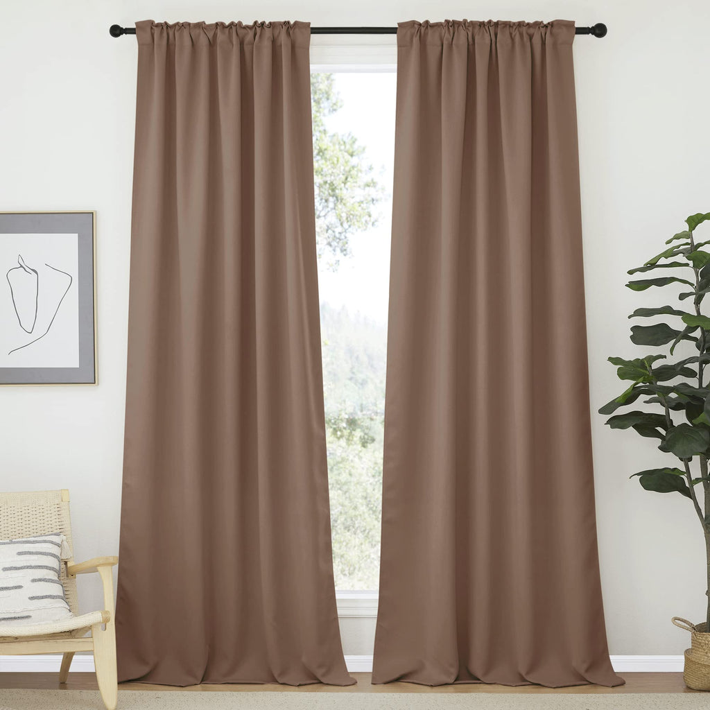 Blackout Curtains - (Cappuccino Color) 52 inches Wide by 108 inches Long, Set of 2 Pieces, Insulated Solid Drape