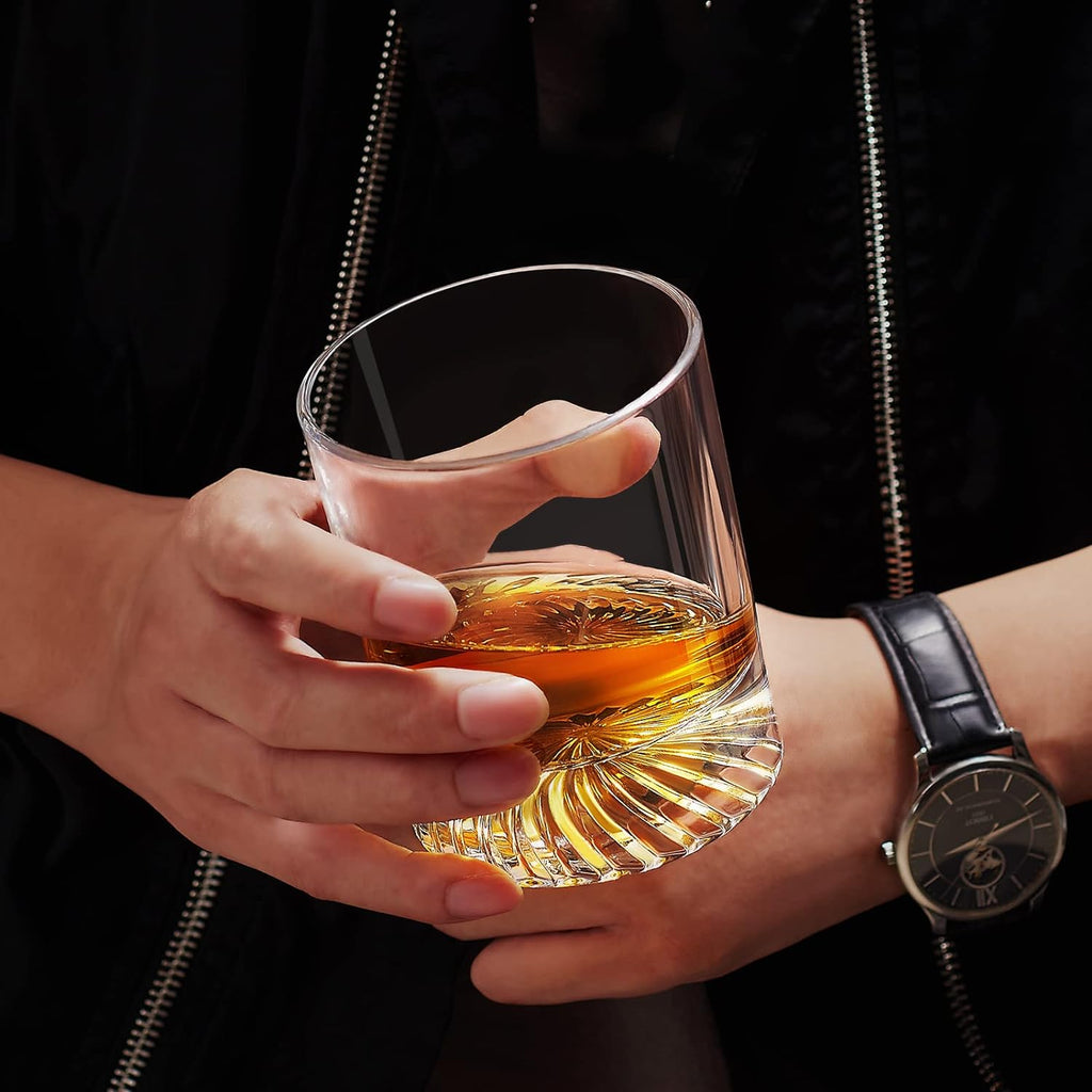 Whiskey Glasses Old Fashioned Glasses Set of 4 12oz Rocks Glasses Gift for Men Women Drinking Bourbon Scotch