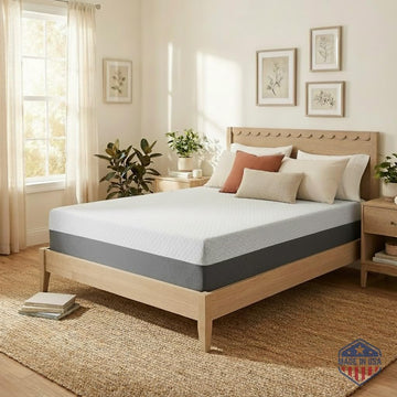 12 Inch Queen Mattress, Made in The USA, CertiPUR-US, Oeko-Tex, and Fiberglass-FreeTM Certified Cooling Bed, Gel