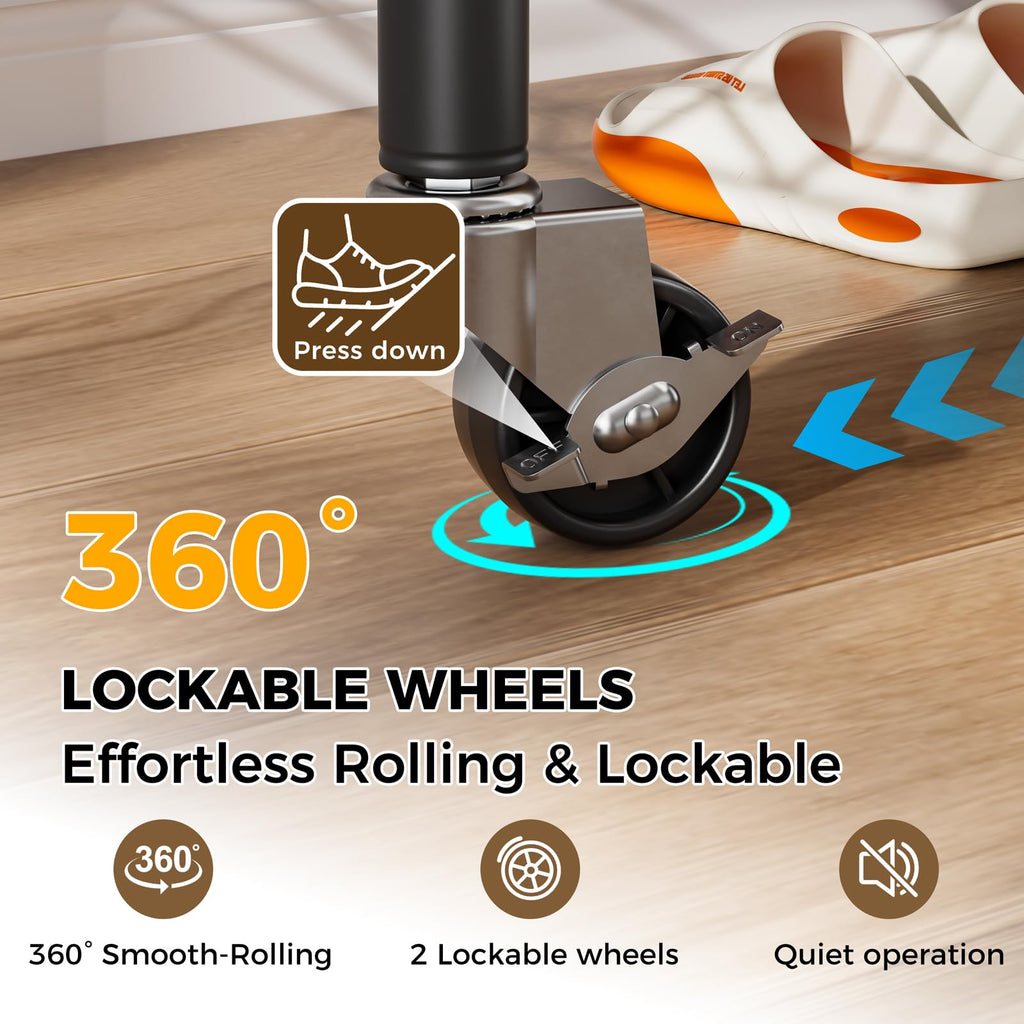 Heavy Duty Rolling Clothes Rack Wheels Portable Metal Garment Rack
