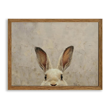 Vintage Easter Rabbit Portrait Wall Art Canvas Framed 12x16 inch