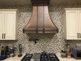 36 Inch Copper Range Hood Insert 4 Speed LED Lights, Baffle Filters