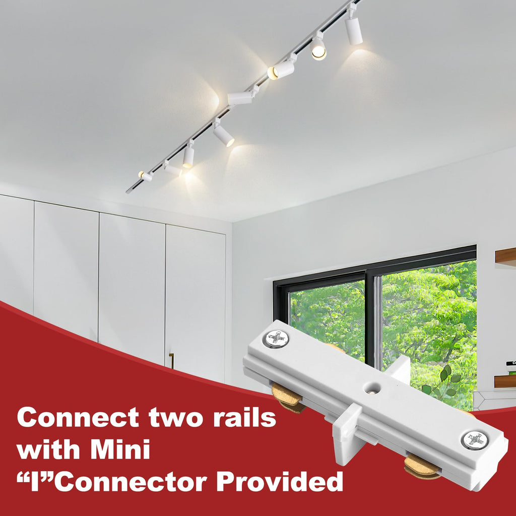 Plug in Track Lighting with Power Cord, 8-Light GU10 Track Lighting Kit with 6.6FT H Type Track Lighting Rails