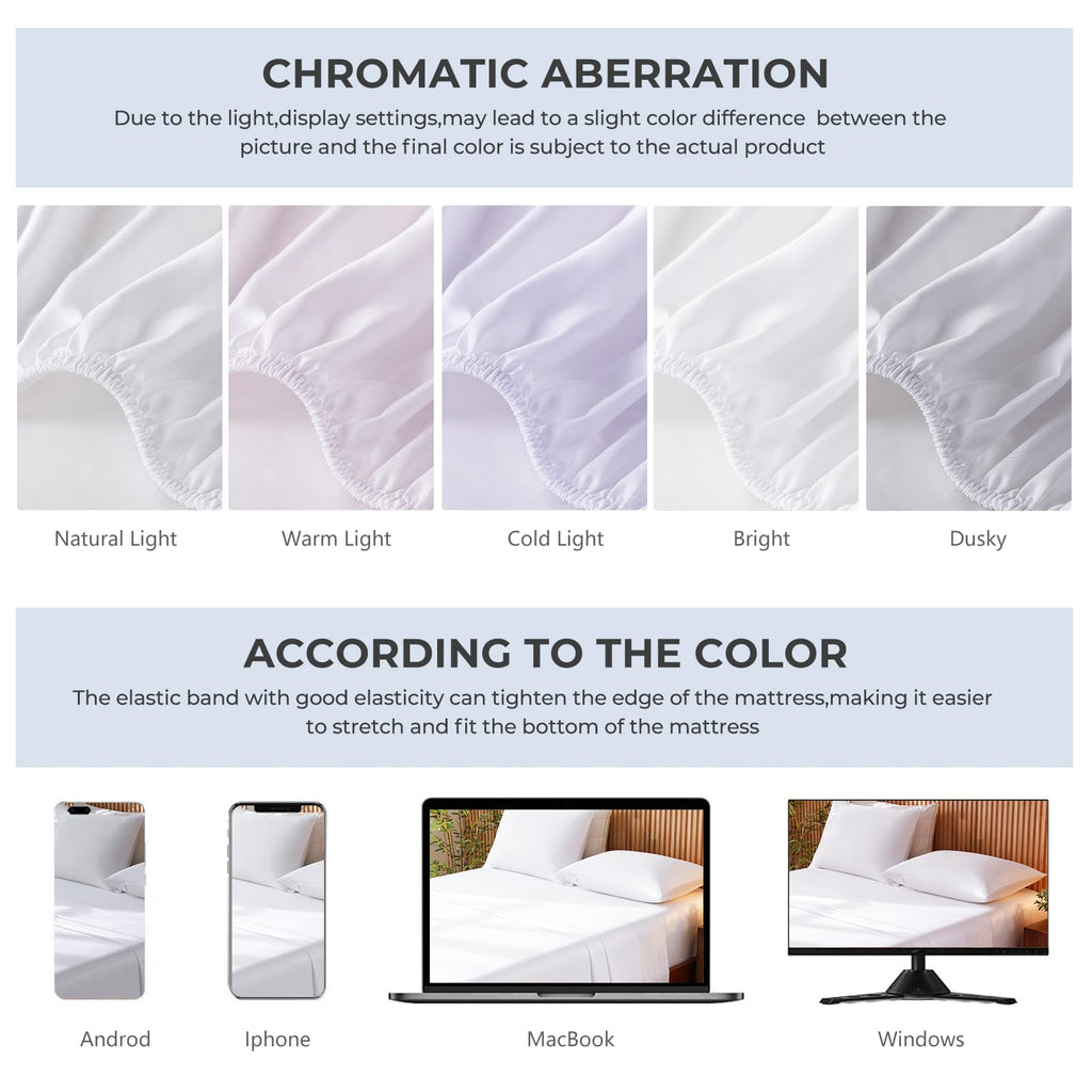 4-Piece Blend Rayon Derived from Bamboo Sheets Set, Cooling Bedding for Hot Sleepers, Breathable & Ultra