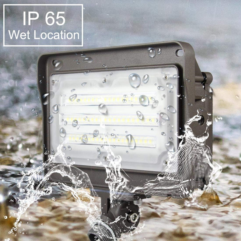 LED Flood Light Outdoor, Dusk-to-Dawn Photocell, 50W 6500LM | 5000K Daylight, IP65 Waterproof 100-277V, 180-Degree