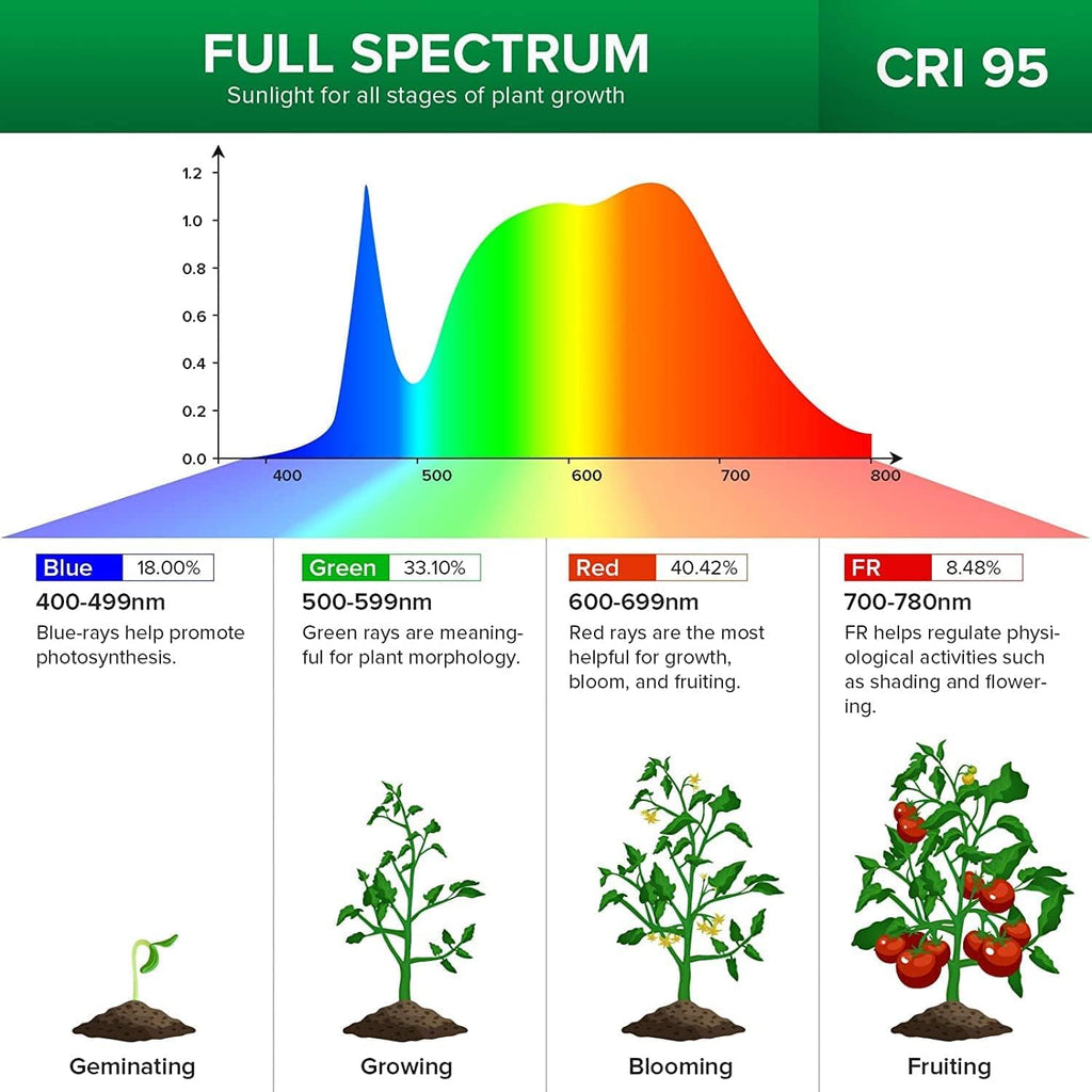 32W Grow Light Bulb for Indoor Plants, 350W Equivalent, Full Spectrum