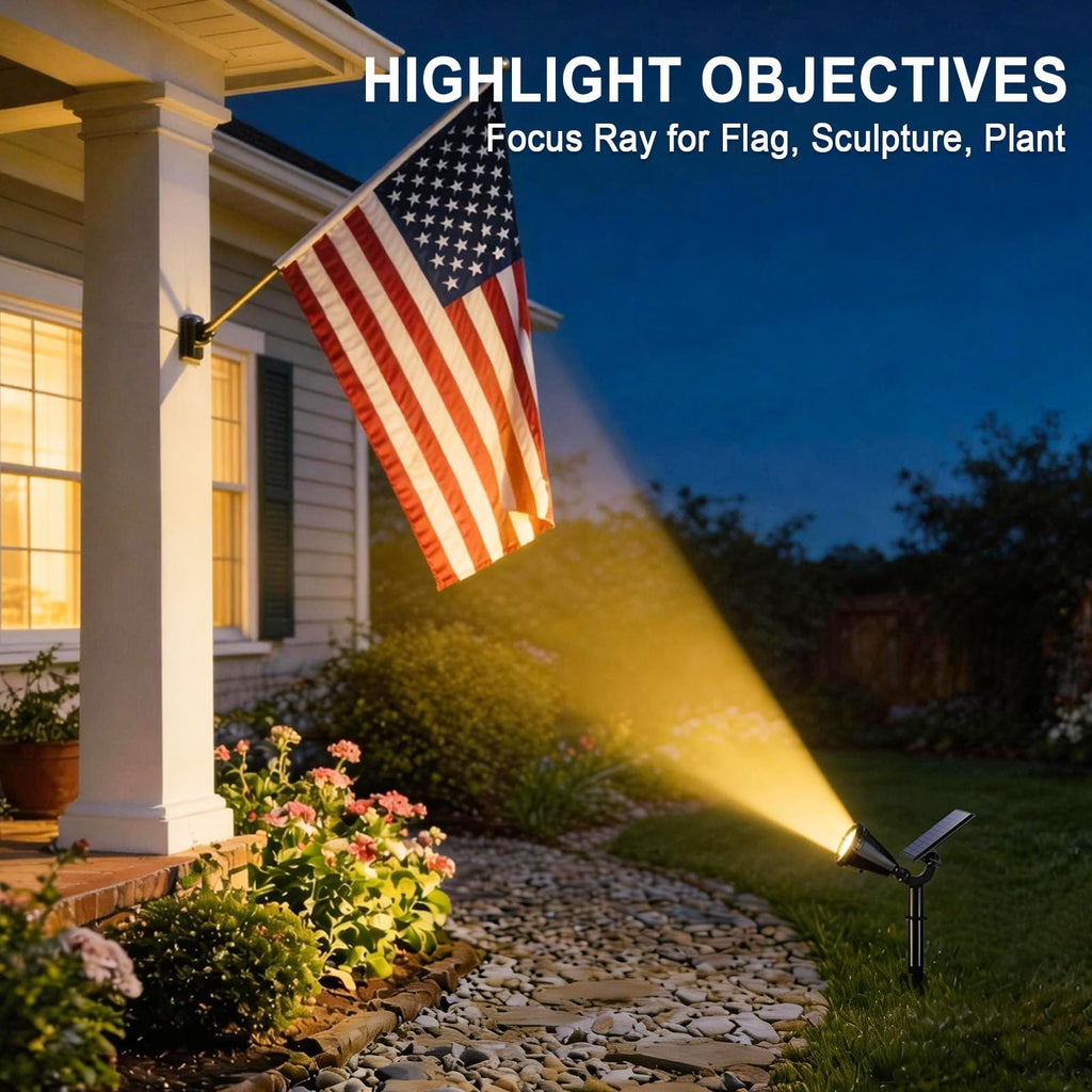 Solar Lights Outdoor Waterproof Flag Spotlights 6 Pack (Warm White)