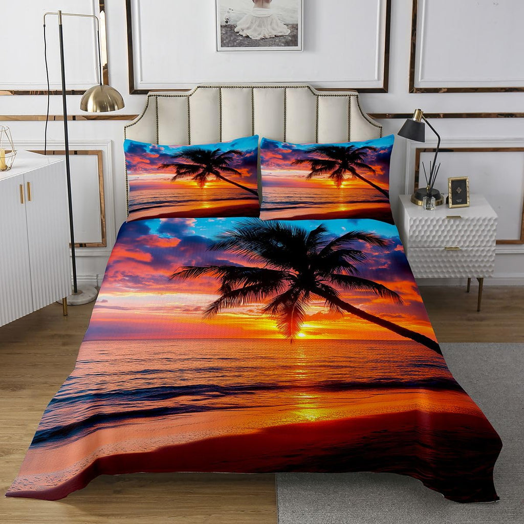 Beach Sunset Quilts, 2 Piece Luxury Bedspreads
