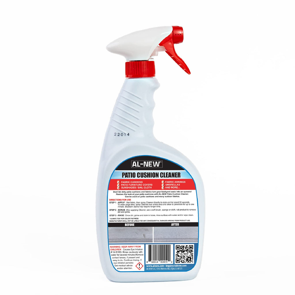 Patio Cushion Cleaner | Safe For Use On Outdoor Fabrics Such As Patio Cushions, Awnings, Furniture Covers, and more