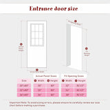 Entry Door, 30" x 80", 6-Panel Clear Glass Front Door, Solid Wood & MDF Exterior Doors, Waterproof Primed, Easy DIY