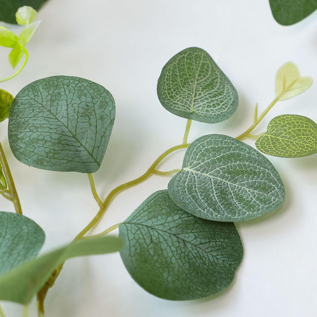 Strands Artificial Vines Eucalyptus Garland 68" Fake Vine with Silk Leaves Green Garland Faux Hanging Plants - Set of 12