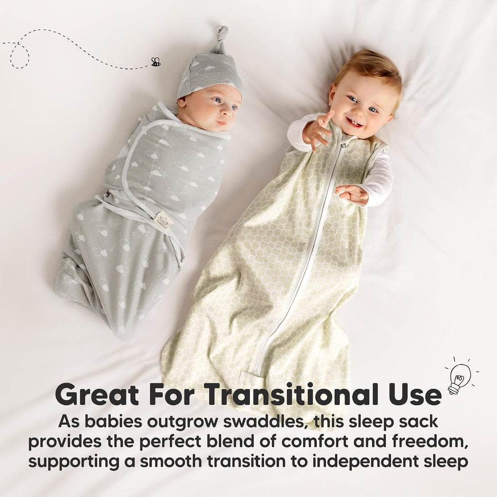Pack Baby Sleep Sacks, Zipper Wearable Blanket,100% Cotton (Toasty, L)