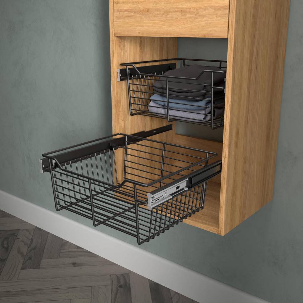 Matte Black 18" Classic Closet Wire Basket Standard