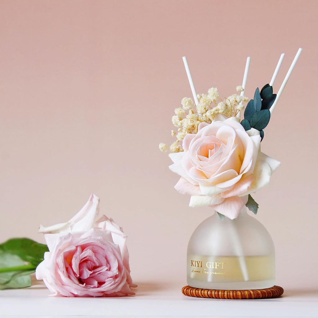 Reed Diffuser Set, 4.06 oz Scent Diffuser with 6 Sticks,Home Fragrance,Reed Diffuser Shelf Decor Jasmine Rose - Set of 100