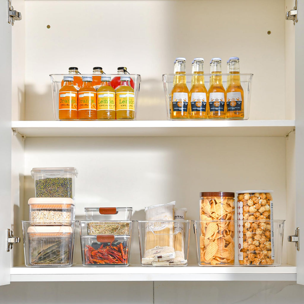 12 Pack Pantry Organization and Storage,Clear Plastic Storage Bins