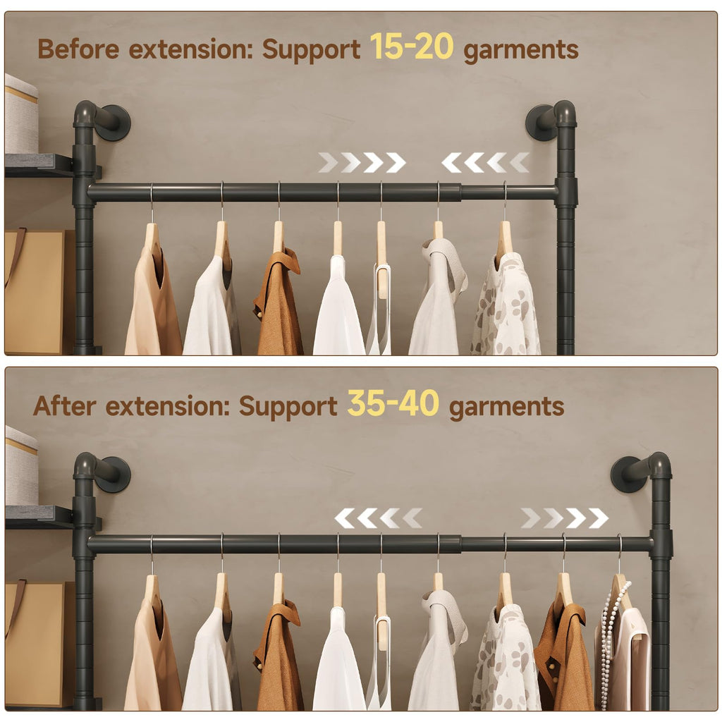 T4 Closet System with Stepless Dimmable LED Light (Black Gray Oak)
