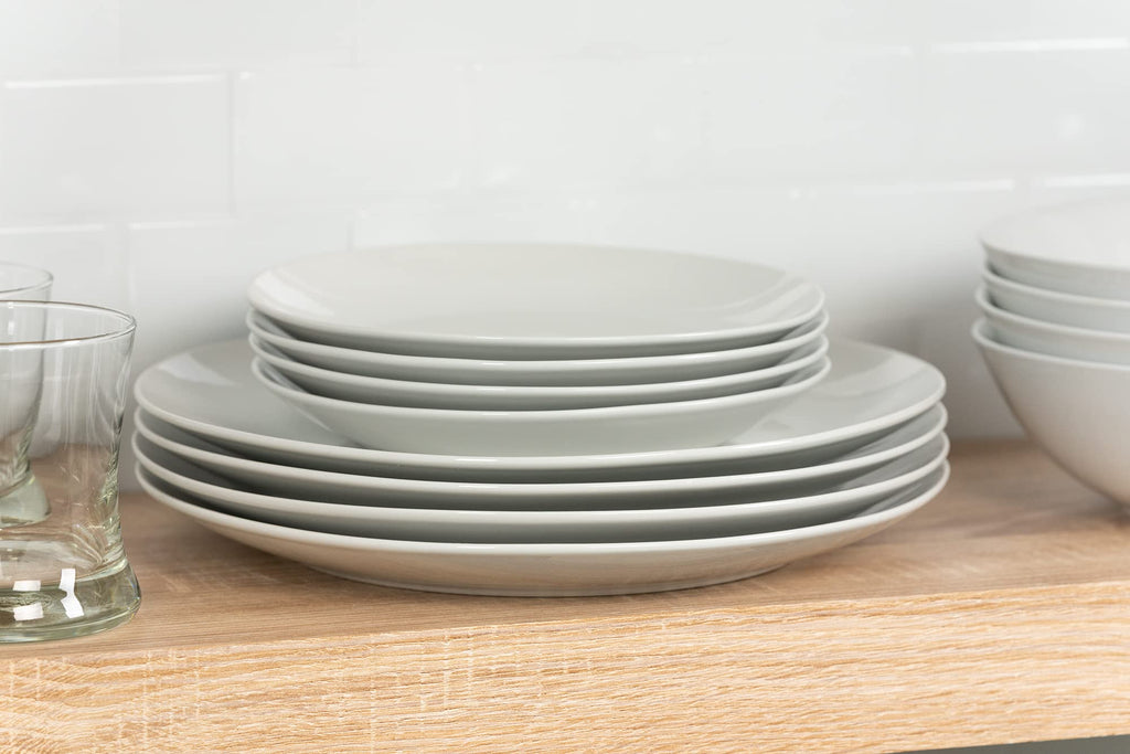 Simply Coupe Dinnerware Set, White, Service for 4 ( 12 Piece)
