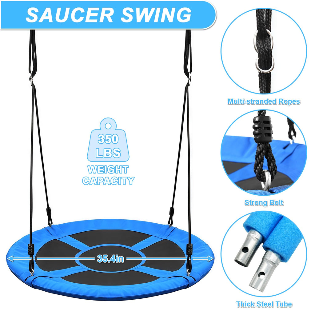 35" Saucer Swing Set with Stand, for Kids and Adults